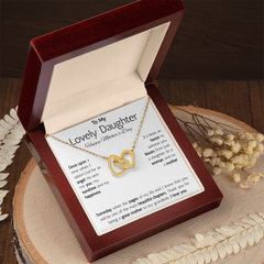Interlocking Hearts Necklace - To My Lovely Daughter Happy Mother's Day