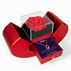Forever Love Necklace with Red Heart Rose Box - To My Mom